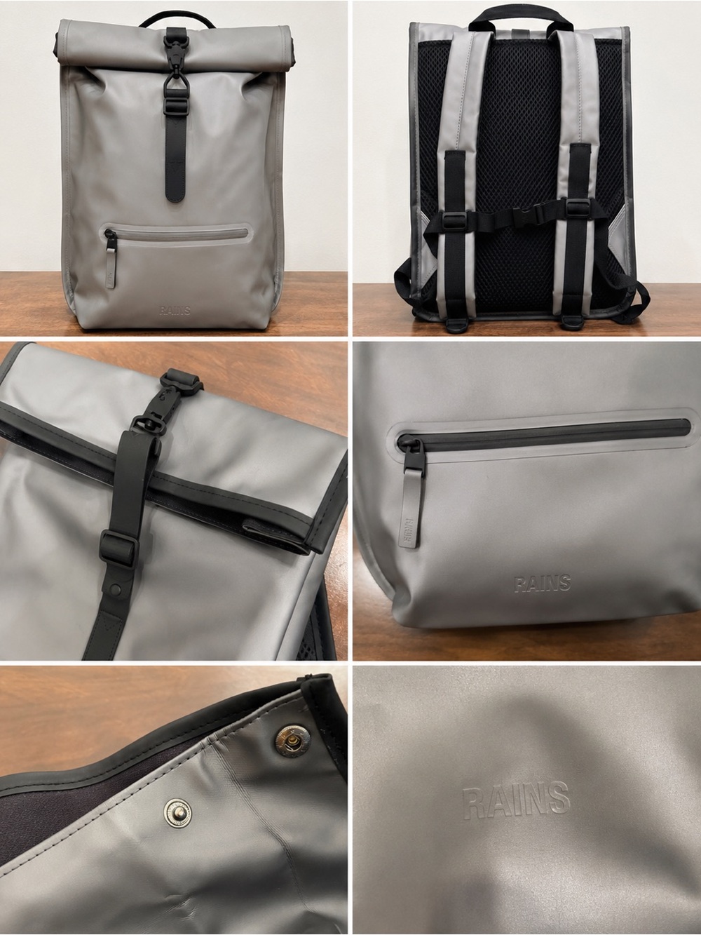 Rains Rolltop Ruscksack Mesh W3
Grey and Black Backpack $140MSRP